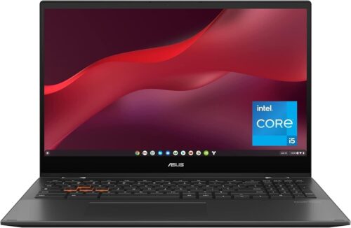 ASUS Chromebook Vibe CX55 Flip, Cloud Gaming Laptop, 15.6″ Full HD 144 Hz Touch Display, Intel® Core™ i5-1135G7 Processor, 512GB SSD, 16GB RAM, ChromeOS, Mineral Gray, CX5501FEA-AS562T