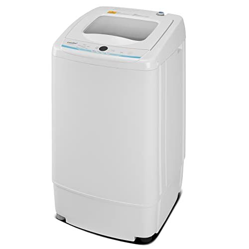 COMFEE’ Portable Washing Machine, 0.9 Cu.ft Compact Washer With LED Display, 5 Wash Cycles, 2 Built-in Rollers, Space Saving Full-Automatic Washer, Ideal for RV/Dorm/Apartment, Ivory White