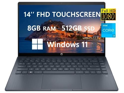 HP 2023 Pavilion 2-in-1 14″ FHD Touchscreen Laptops for Student & Business, Intel 12th Gen